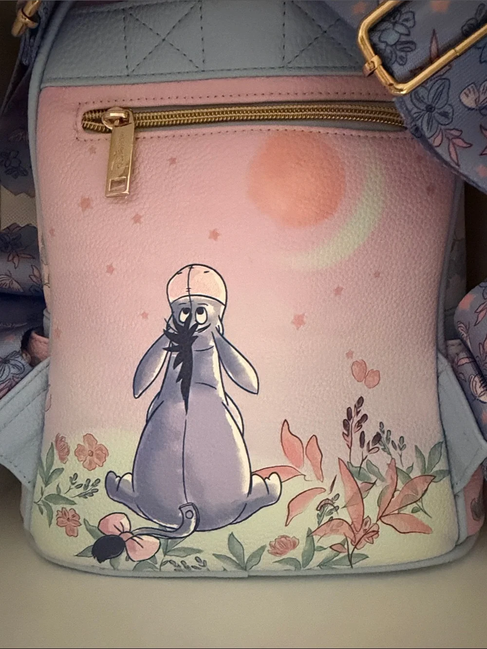 Disney Pink and Light Blue Winnie the Pooh & Eeyore Kids Backpack